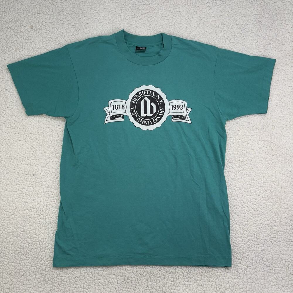 Vintage 1993 Henrietta NY New York 175th Anniversary T Shirt Large Single Stitch